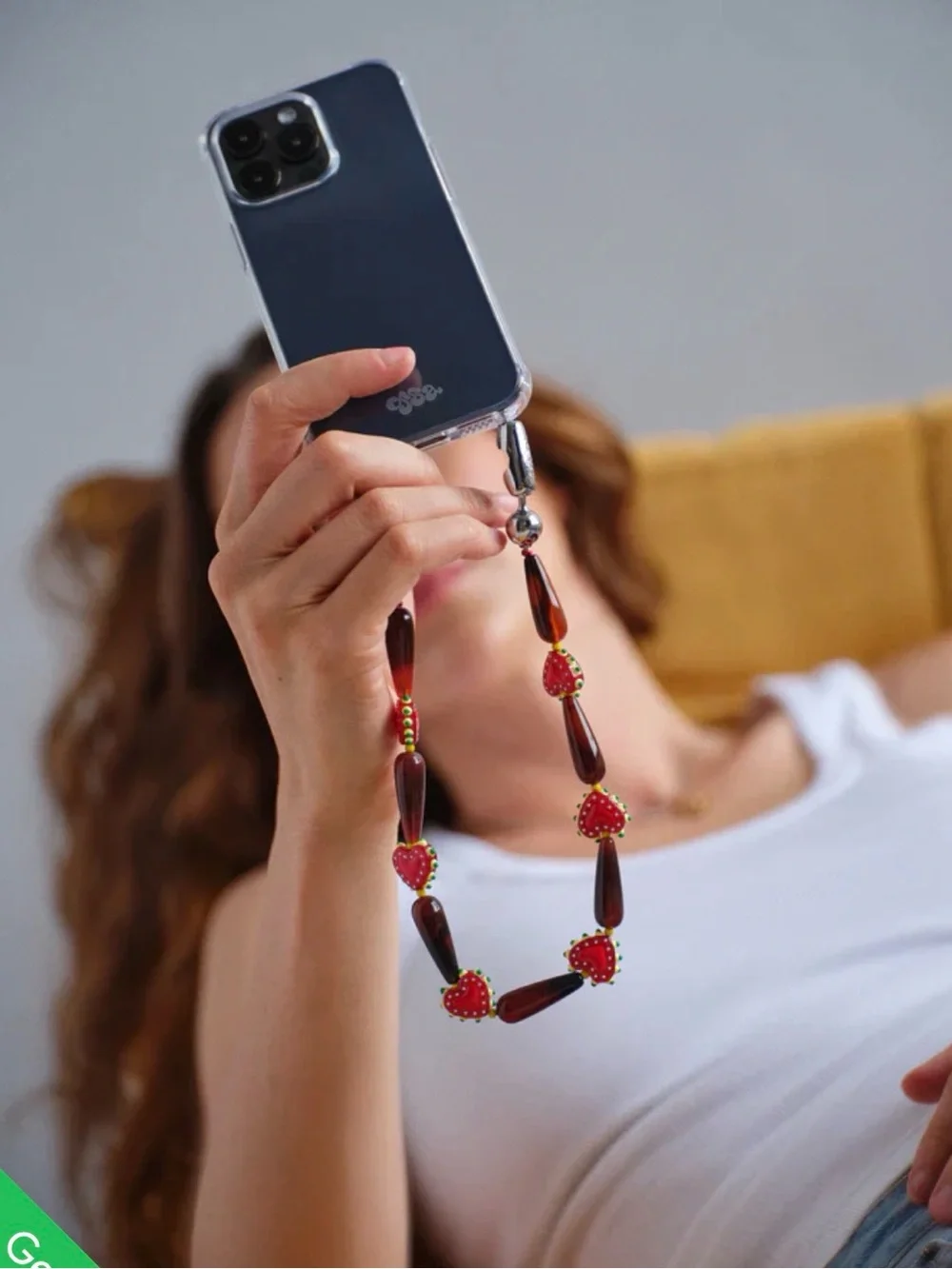 Ossa New Ossa New York Western Heart Red Agate Wristlet Phone Chain